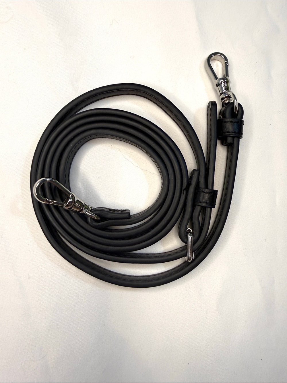 Bandolier Emma Leather Adjustable Crossbody Strap Black Silver